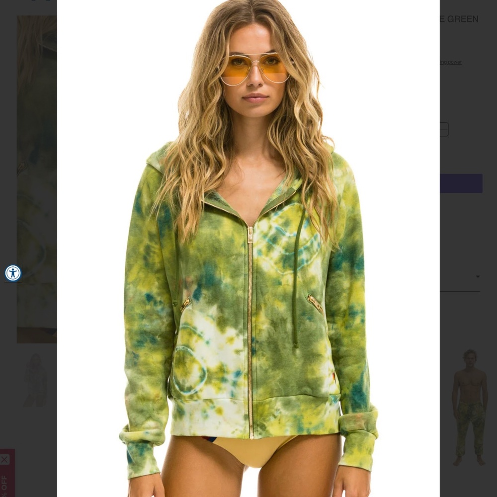 Aviator Nation small Tie dye green yellow
